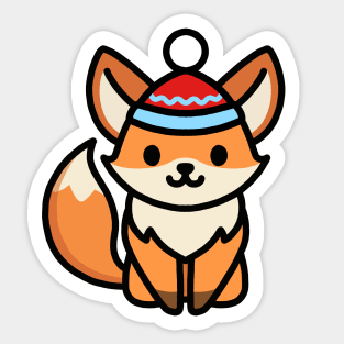 Holiday Fox Sticker